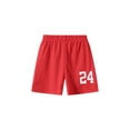 thumbnail image 6 of Fdqin Boys Shorts Set Letters Printed Basketball Lightweight Sleeveless Tank Top and Track Shorts Summer Outfits Red Blue Black 7-8 Years, 6 of 8