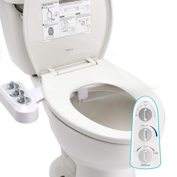 Bidet Attachment Hot & Cold Water Bidet Dual Nozzle Self Cleaning Toilet Sprayer