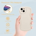 thumbnail image 5 of for iPhone 14 Plus Case 6.7 Inch Curly Wave Frame Phone Case Cute Design Color Aesthetic Phone Case Soft TPU Shockproof Protective Bumper Case Cover for Girls, Beige, 5 of 8