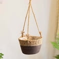 thumbnail image 3 of SPRING PARK Hand Woven Knitted Hanging Flower Basket Bucket Plant Pot Planter Home Decor, 3 of 6