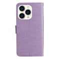 thumbnail image 3 of SaniMore for iPhone 14 Pro 6.1" 2022 Case, PU Leather Skin with Embossed Cat Flip Magnetic Cover Card Slots Kickstand Detachable Lanyard Full Around Wallet Case For iPhone 14 Pro, urple, 3 of 7