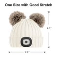 thumbnail image 6 of LED Beanie Hat with Light, Night Scope Beanie with Headlamp, Pom Pom Knitted Winter Hat Scarf Set for Women Girls Kids, 6 of 8