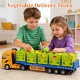 thumbnail image 5 of Large Inertial Transport Truck Toy for City Simulation, Fruit and Vegetable Trailer Model Vehicle, Big Carrier Truck for Educational Play, 5 of 5