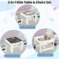 thumbnail image 5 of Pirecart 3-in-1 Children Table and Chair Set, Wooden Kids Activity Table with Storage Drawer and Box, Gray, 5 of 9