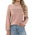 thumbnail image 3 of Zeagoo Womens Elegant Blouse Lace Long Sleeve Tops Dressy Cute Fall Tops Casual Work T-Shirts, 3 of 8