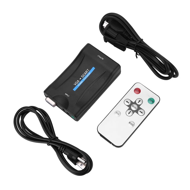 Adaptador convertidor de vídeo y audio VGA a SCART USB con control remoto
