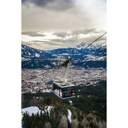 View of Alps around Innsbruck from Nordkette Innsbruck Tyrol Austria Stretched Canvas - Carlos Sanchez Pereyra  Design Pics (24 x