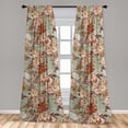 thumbnail image 4 of Ambesonne Fall Floral Curtains, Autumnal Rose Scene Art, Pair of 28"x95", Laurel Green Pale Caramel, 4 of 5