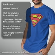 Mens Superman Logo Classic Graphic Tee Royal Blue Medium