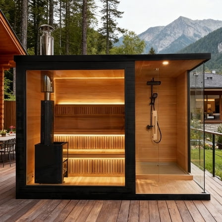 Nordic Ridge™ Outdoor Sauna — Hand-Crafted Cedar, Deep Heat, Four-Season Recovery