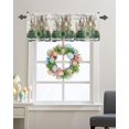 thumbnail image 3 of Spring Easter Valance Curtain for Window,Cartoon Bunny Hunter Green Truck Rod Pocket Kitchen Valances Short Curtain Panel Retro Cotton Linen Windows Treatment Drapes for Bedroom/Living Room/Cafe, 3 of 6
