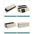 thumbnail image 5 of SONGMICS Banco de Almacenamiento, Baúl, Caja de Almacenamiento, Plegable, Carga de 300 kg, 120 L, 110 x 38 x 38 cm, Beige, 5 of 5
