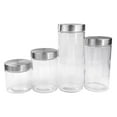 thumbnail image 4 of 4 Piece Round Glass Canister Set with Stainless Steel Lids, Kitchen Counter Top Organizer, Coffee, Tea, Sugar, Flour, Cookies Storag Jars, Clear, 4 of 11