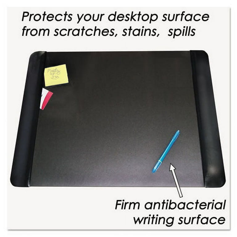 Executive Desk Pad with Antimicrobial Protection, Leather-Like Side Panels, 24 x 19, Black Executive Desk Pad with Antimicrobial Protection, Leather-Like Side Panels, 24 x 19, Black