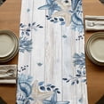 thumbnail image 5 of Table Runners 90 Inches Long Dress Scarves, Blue Starfish Coastal Farmhouse Coffee/Dining/Kitchen Table Runner for Living Room, Eucalyptus Summer Nautical Shell Wooden 13x90 Inch, 5 of 9