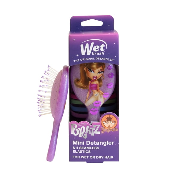 Wet Brush Bratz Yasmin Mini Detangler With Bonus Seamless Elastics