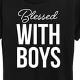 thumbnail image 3 of Instant Message - Blessed With Boys - Women's Short Sleeve Graphic T-Shirt, 3 of 6