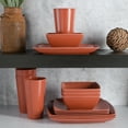 thumbnail image 5 of Gibson Home Soho Grayson Square Melamine Dinnerware Set, Service for Four (16pcs), Red, 5 of 5
