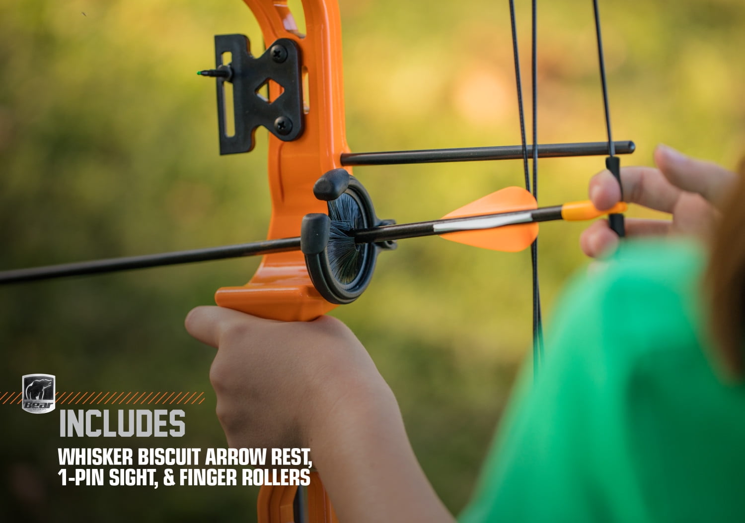 Bear Archery Brave Youth Bow Set for Ages 8+, Black