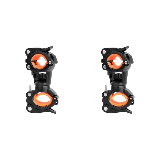 Greeniant 360 Rotation Mount Road Bike Headlight Light 22-30mm Flash Holder naranja negro 2piezas