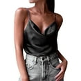 thumbnail image 2 of TIHLMK Women Tank Tops for Women Summer Pure Color Sling Bottoming Silk Chiffon Shirt Blouse, 2 of 8