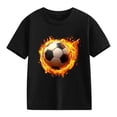 thumbnail image 4 of hengsof Boys' Short Sleeve Soccer T-Shirt Breathable Quick Dry Children's Sports Top Casual Loose Round Neck Shirt for Ages 2-13, 4 of 7