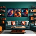 thumbnail image 3 of Football Canvas Wall Hieng Graffiti Rugby Gaming Cool Sports Theme Pictures Wall Decor Fire American Football Player Posters Painting Prints Hiengwork for Kids Boys Room Teen Bedrom Locker Room Decor, 3 of 5