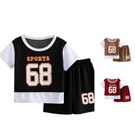 SGMVNU Boys Shorts Sets 2 Piece Outfit for Basketball, Summer Breathable Mesh Short Sleeve Shirt and Matching Shorts, Size 11-12 Years, Black