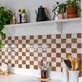thumbnail image 4 of 10 Sheets Peel and Stick Backsplash - 9" x 9" 3D Adhesive Peel and Stick Tile Backsplash for Kitchen Bathroom,Checkerboard Checkered Stickers, 4 of 12