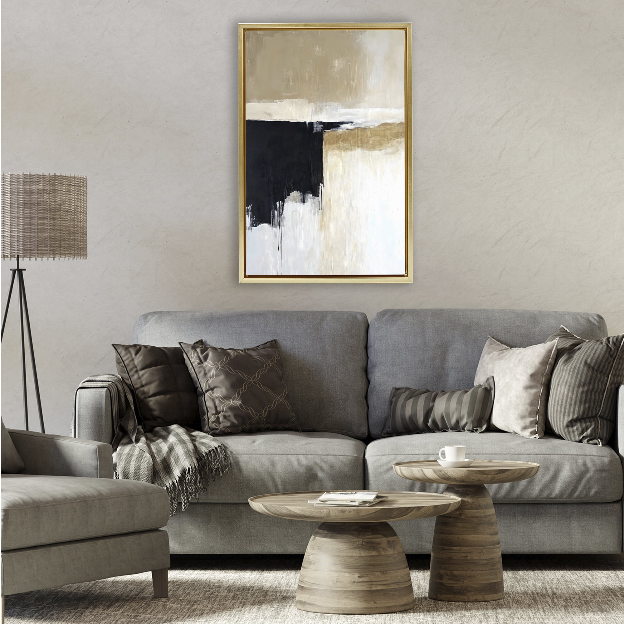 Stupell Industries Desert Shades Muted Neutrals Gold Framed Floater Canvas Wall Art, design by Gina Kelly