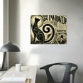 thumbnail image 4 of Orinice Black Cat Art Nouveau Wall Painting for Home Office Wall Decor Set of Prints Unframed 20x16in, 4 of 6