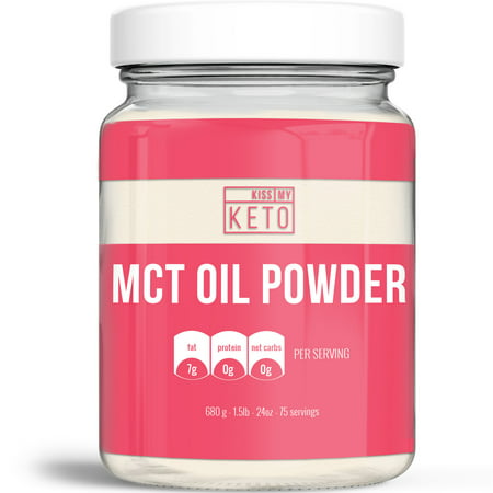 Kiss My Keto MCT Oil Powder C8 - Keto Creamer, 75 Servings, Zero Net Carbs, Ketogenic Friendly Coffee Creamer, Easy to Mix, Absorb, Digest, Get Into Ketosis, Medium Chain Triglyceride (Best Pill To Lose Weight And Get Ripped)