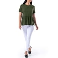 thumbnail image 2 of Wright's Womens Short Sleeve Peplum Waist Top, 2 of 7