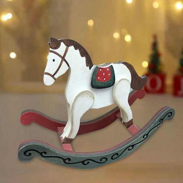 Christmas Rocking Horse Cute Ornaments for Indoor Outdoor Decorations Home