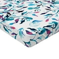 thumbnail image 4 of Ambesonne Botanical Fitted Sheet, Repeating Branches Leaves, Twin Size, Sky Blue Pink and Teal, 4 of 5