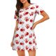 thumbnail image 1 of Fotbe Bloody Hand Bata de Dormir para Mujer con Estampado, Camisón de Algodón de Manga Corta, Ropa de Dormir Casual, 1 of 6