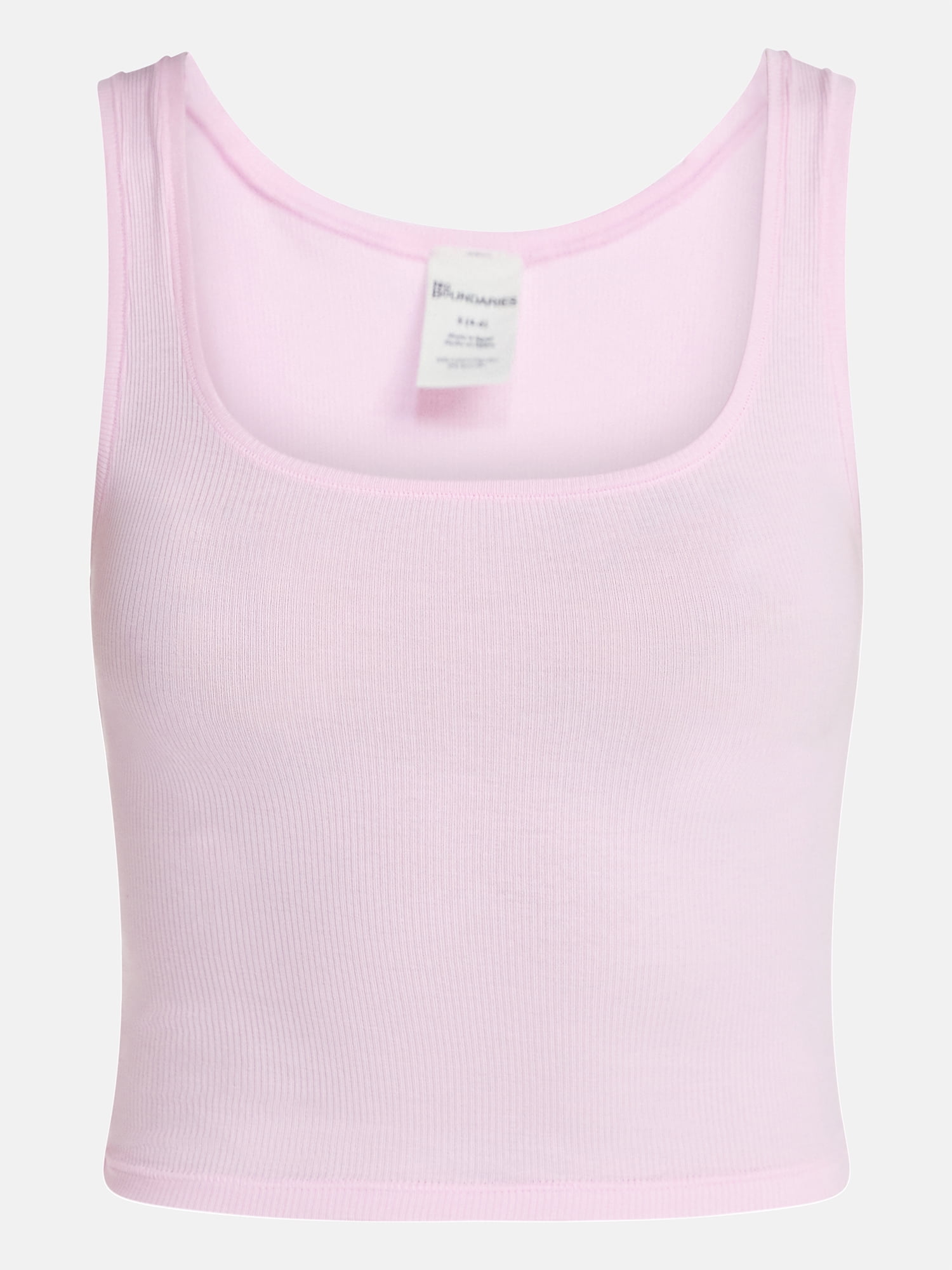 No Boundaries Cotton Stretch Ribbed Cropped Tank Top, Women’s, Sizes XS-XXXL
