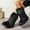 Winter Boots-Black, variant on Furry Boots Knee High Winter Warm Soft Slip-On Flat Heel Booties with Anti-Slip Trendy Fuzzy Platformed Round Toe Shoes Casual Y2K Cozy Boot for Outdoor Indoor