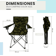thumbnail image 2 of Silla Plegable Linium Playa Exterior Campo Camping Portatil, Verde Camuflaje, 2 of 9