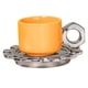 thumbnail image 4 of Taza de cerámica para café con leche con platillo, 250 ml, con asa, para té novedoso Naranja, 4 of 9