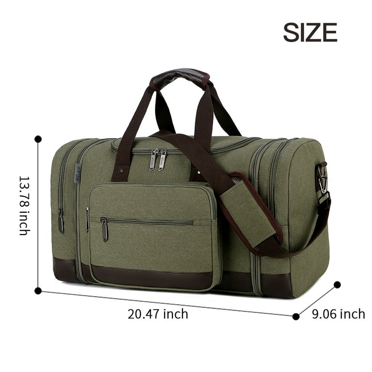 Wohlbege Canvas Travel Bags Men Duffel Bag Tote Weekend Bag Large
