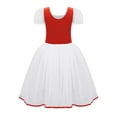thumbnail image 2 of vastwit Kids Girls Ballerina Costume Long Tulle Swan Princess Ballet Dance Dress Leotard Dancewear Red XXL, 2 of 7