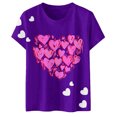 thumbnail image 4 of PMUYBHF Débardeur Graphique Sans Manches pour Femmes Mode Saint-Valentin Imprimé Amour Col Rond Manches Courtes T-Shirt Décontracté (5), 4 of 5