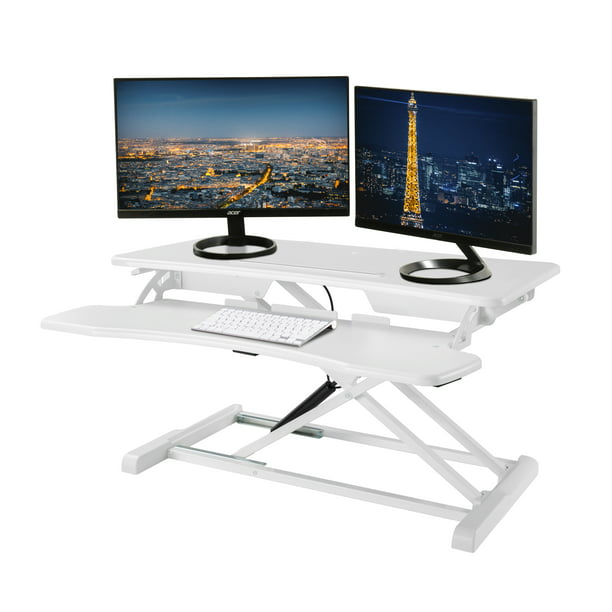 Standing Desk Converter 32 Height Adjustable White Stand Up