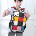 thumbnail image 6 of FORMRS School Backpack 17" Student Travel Bag with Laptop Compartment, White Checkered Pattern, 6 of 7
