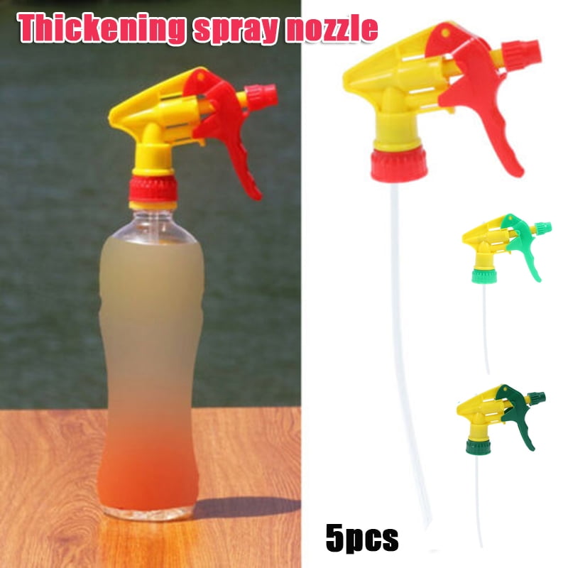 5Pcs Upgraded 5-Pack Spray Bottle Trigger Replacement Trigger Sprayer Nozzles Chemical Resistant Spray Head Replacement Part for Plastic Spray Bottles for Gardening Cleaning Watering