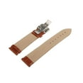 thumbnail image 4 of Leather Watch Band Butterfly Deployment Clasp Watch Strap Buckle Brown 22mm, 4 of 8