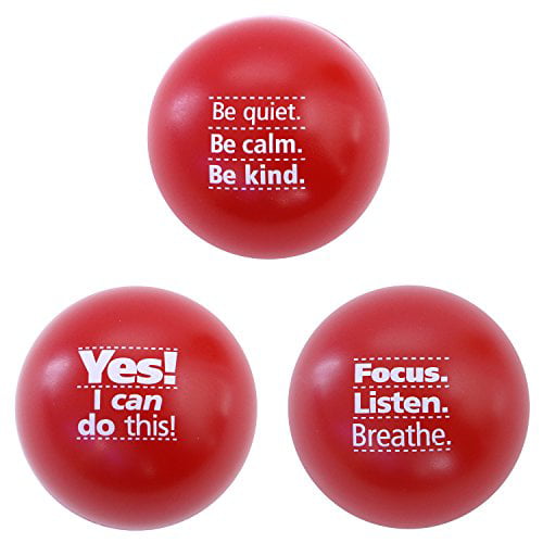 Uplifting Slogans to Encourage Adults and Kids Inspirational Messages Multicolor Ball Assortment 5 Pack Stress Relief Aid Motivational Stress Balls 