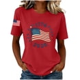 thumbnail image 2 of Qingpeng 4th of July Patriotic T Shirts for Women Summer Star Print Shirts Women's Independence Day Short Sleeve Casual Tee Tops, 2 of 5