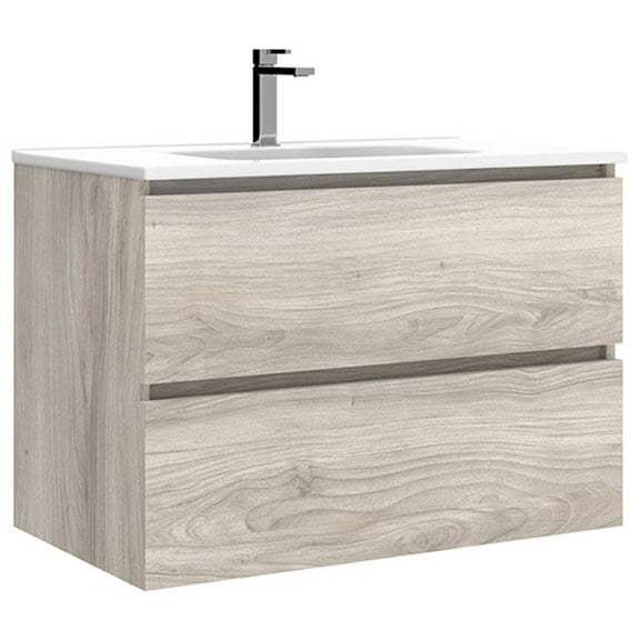 Ws Bath Collections Flora C80.100 GP Flora 32" Wall Mounted Single Basin Vanity Set -